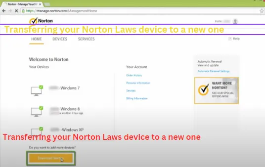 Transferring your Norton Laws device to a new one