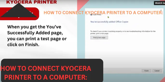 HOW TO CONNECT KYOCERA PRINTER TO A COMPUTER