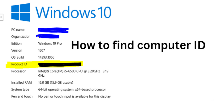 How to find computer ID