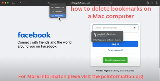 how to delete bookmarks on a Mac computer